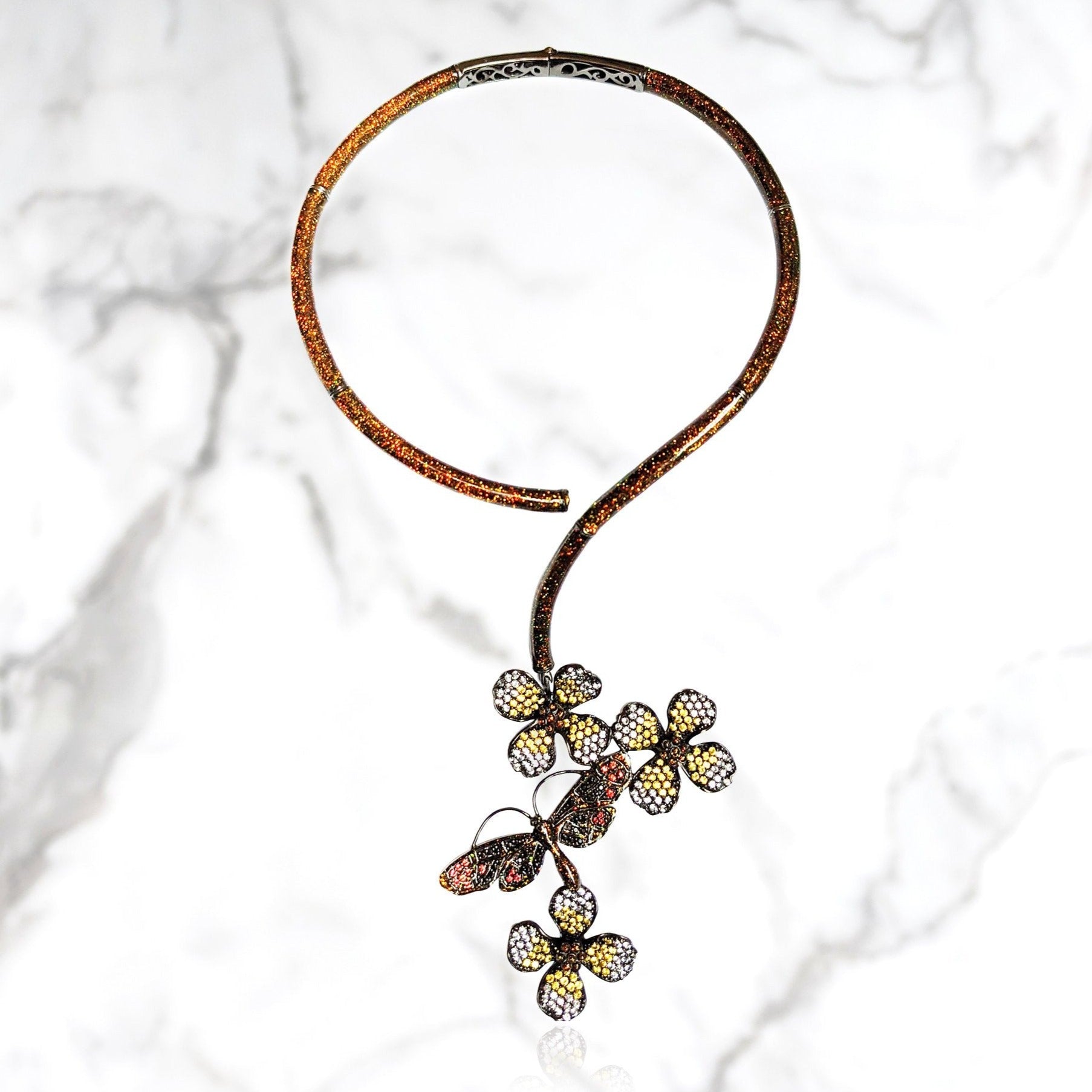 MCL Design flower sculpture necklace