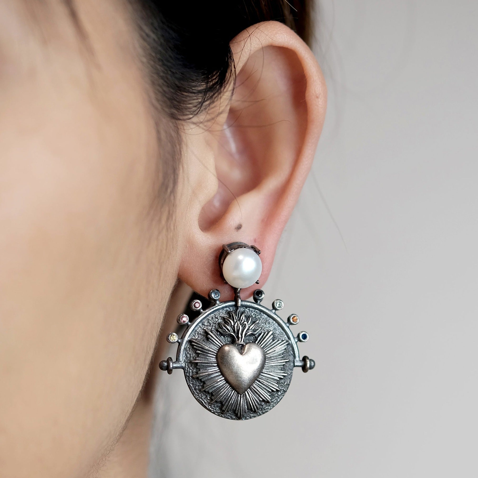 The Madstone sacred heart earrings