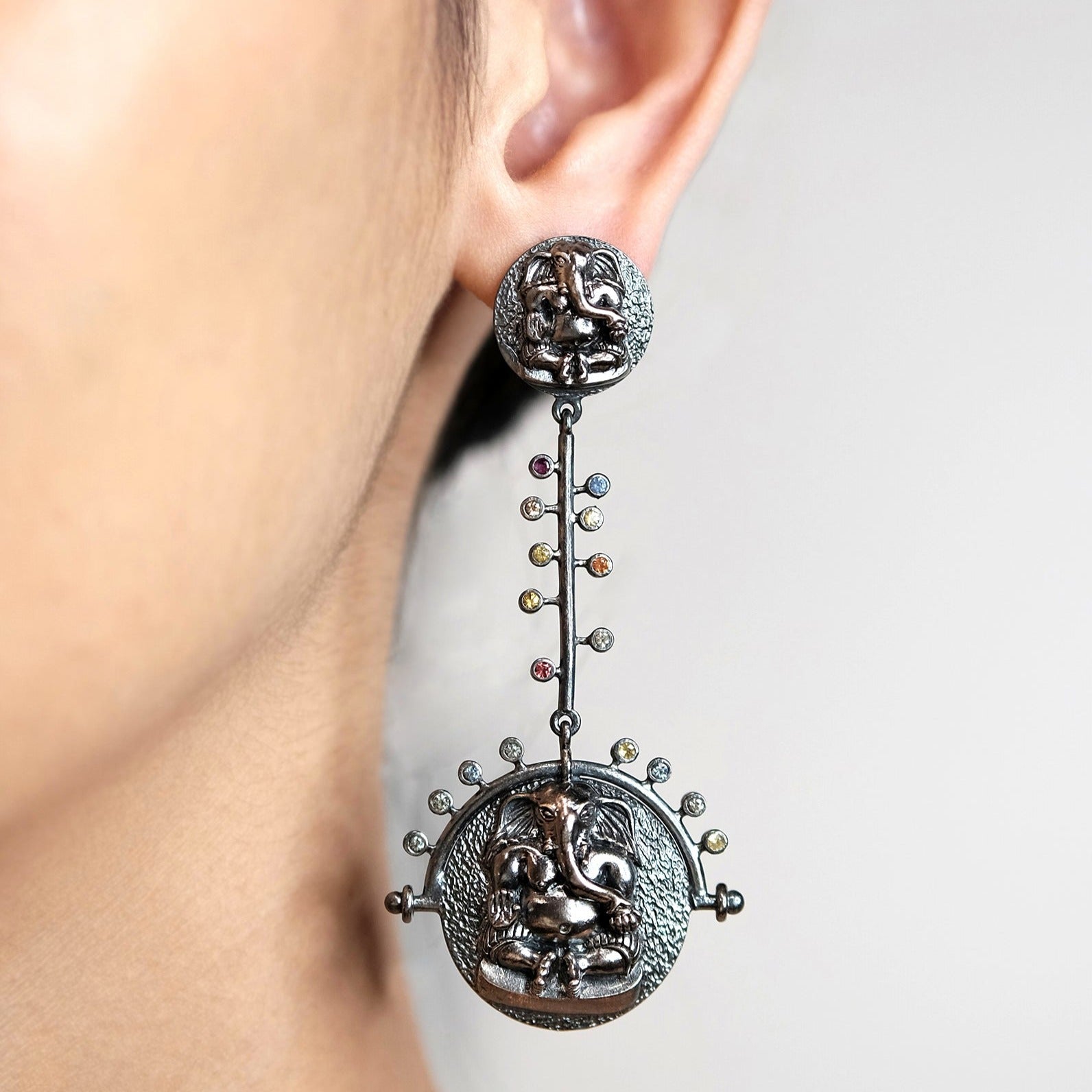 The Madstone Ganesha pendant earrings
