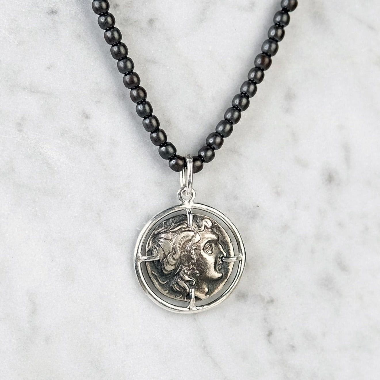 The Madstone Roman coin pendant necklace