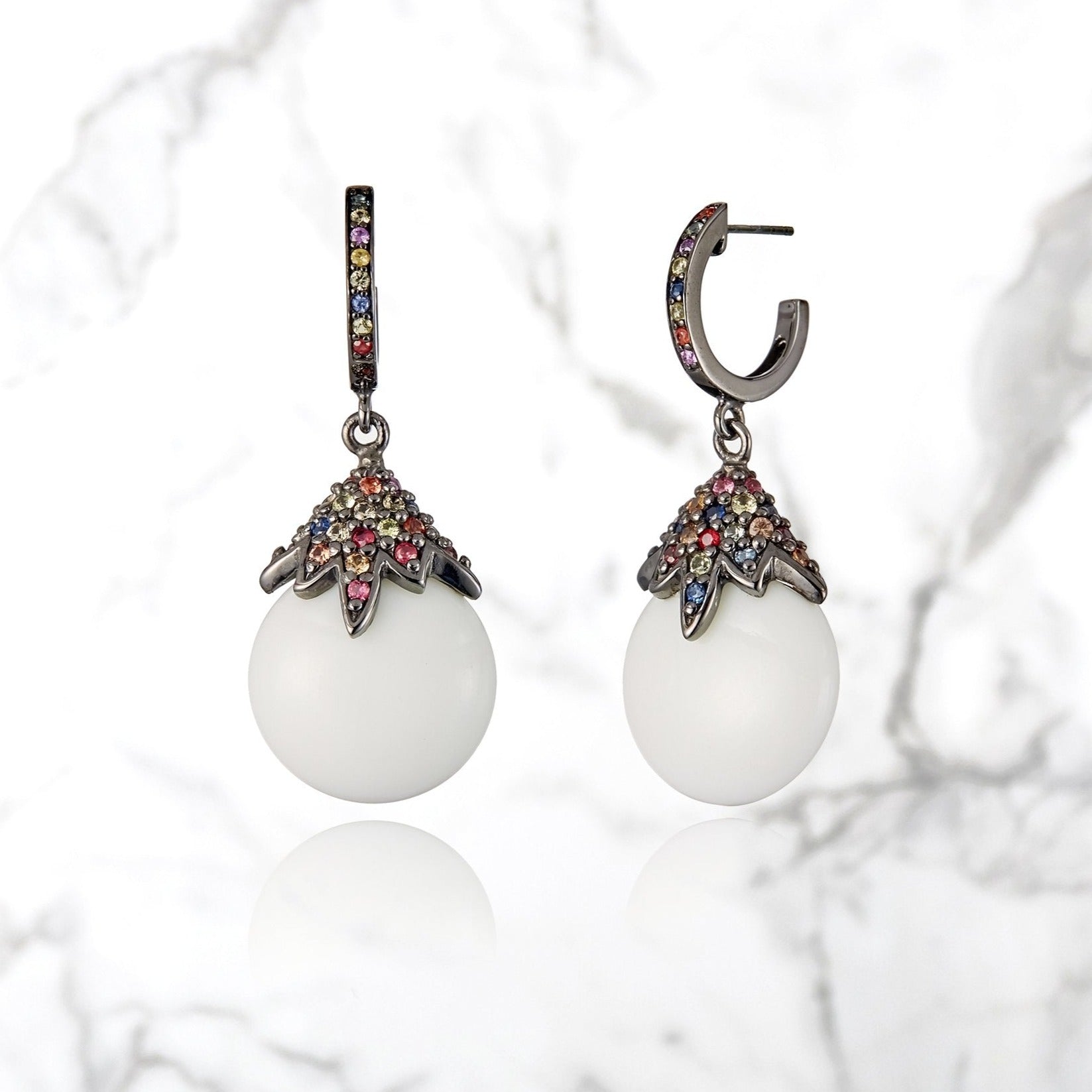 MCL Design white agate earrings