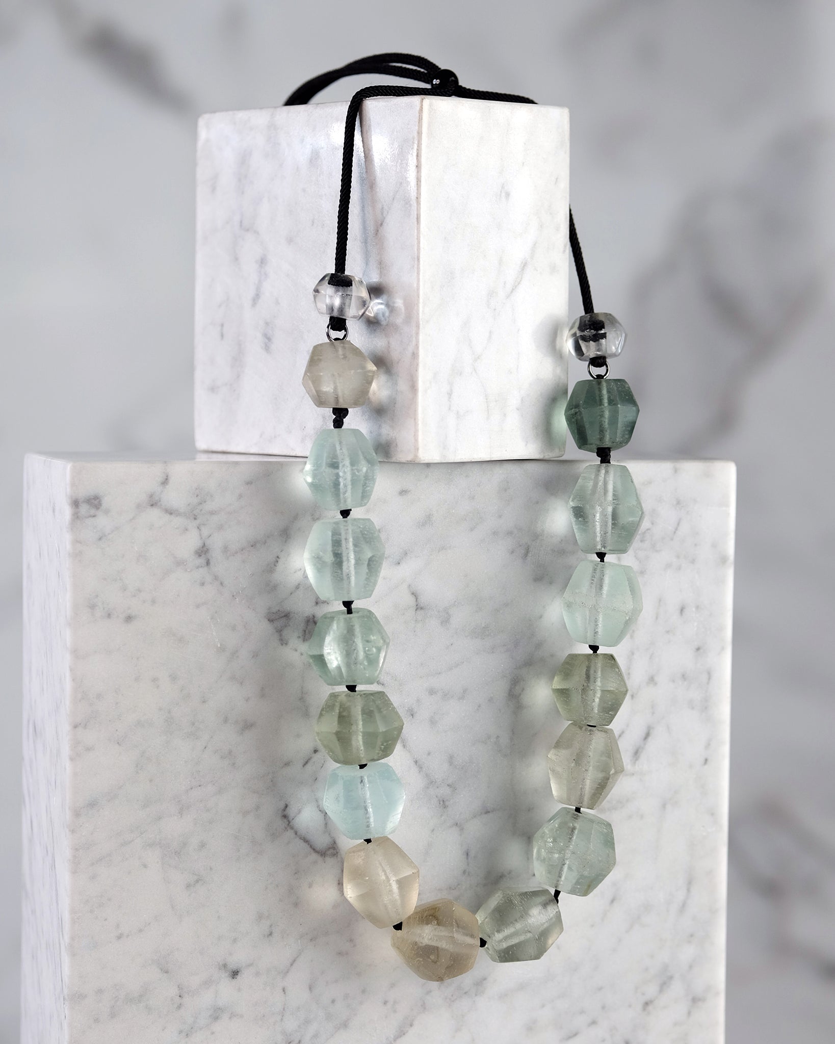 Vintage Soft-Tone Sea Glass Trade Bead Necklace